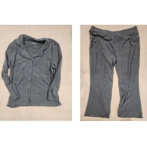 Guide Gear Blue Pajamas Button Up Top Pants Bottom 2 Piece